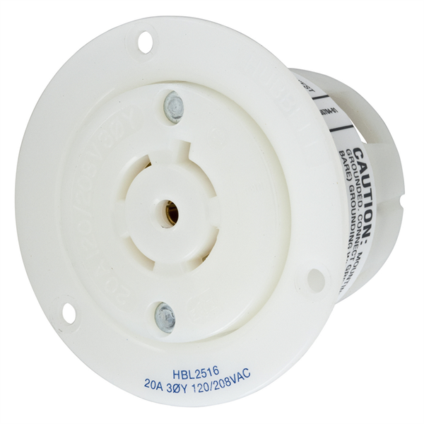 Hubbell L21-20R Twist-Lock® Flanged Outlet Rated for 20A/3ØY 120/208V