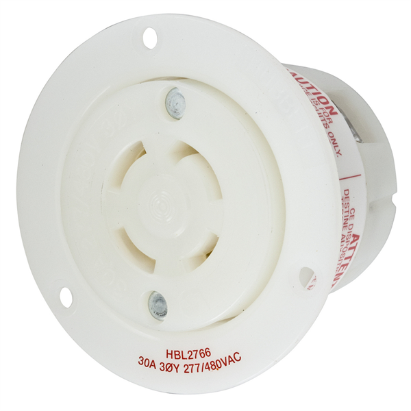 Hubbell L19-30R Twist-Lock® Flanged Outlet Rated for 30A/3ØY 277/480V