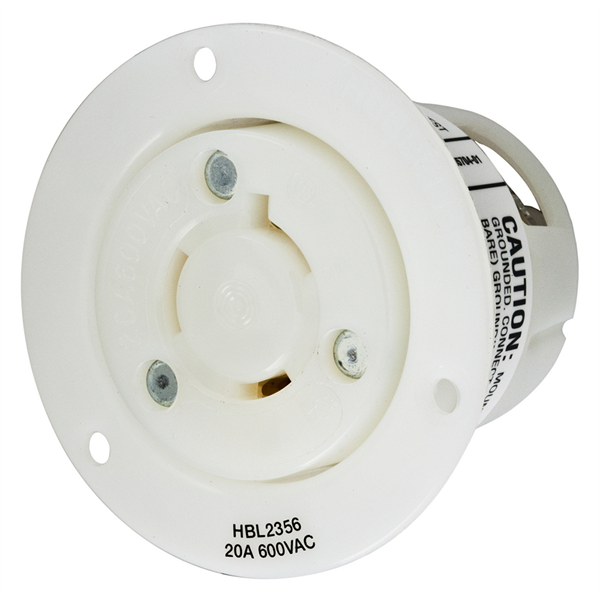 Hubbell L9-20R Twist-Lock® Flanged Outlet Rated for 20A/600V