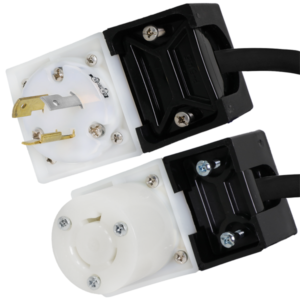 Angled L5-20 Locking Extension Cords, 20A, 125V, 12/3 SJOOW