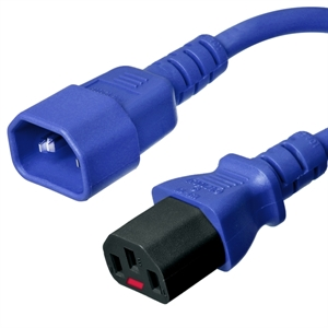 C14 to Locking IEC Lock C13 Power Cords, Blue, 10A, 250V