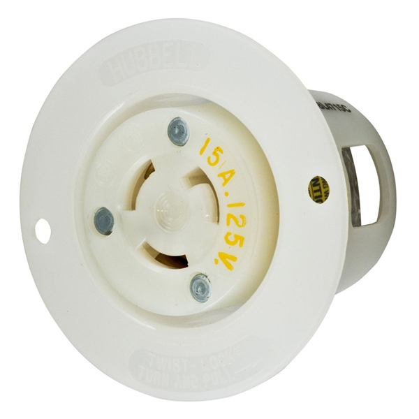 Hubbell L5-15R Twist-Lock® Flanged Outlet Rated for 15A/125V