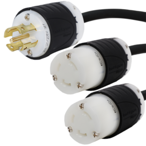 L21-30P to 2x L5-30R Splitter Power Cords