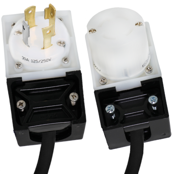 angled l14 30 locking extension cords, 30a, 125/250v, 10/4 sjoow
