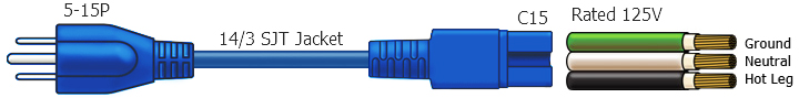 5-15p to c15 power cables